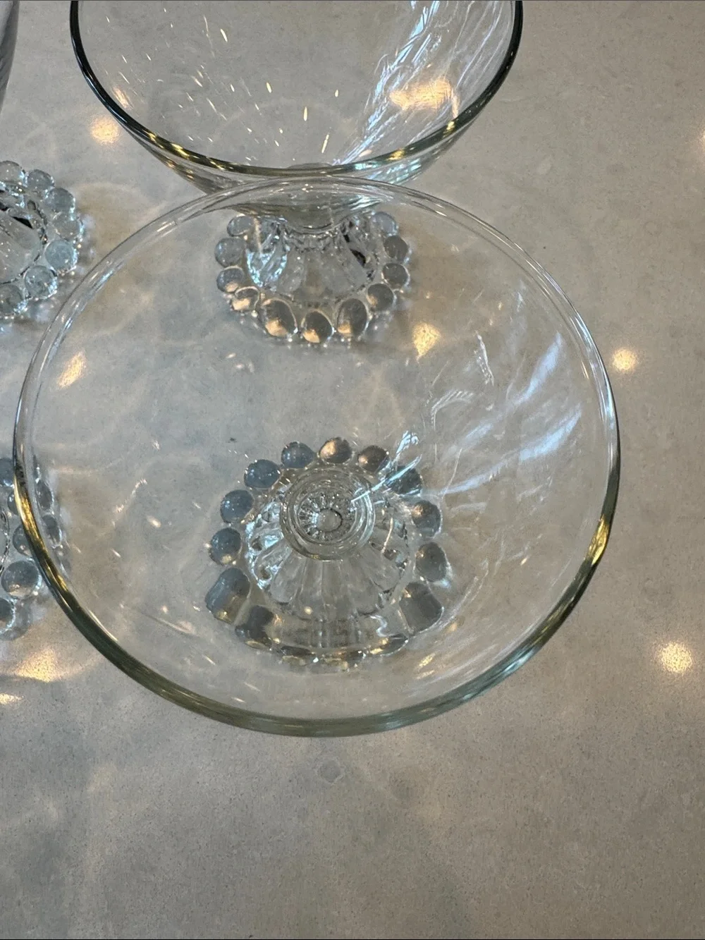 anchor hocking, Berwick Clear BOOPIE Bubble Stem Dessert Bowls - Set of 5